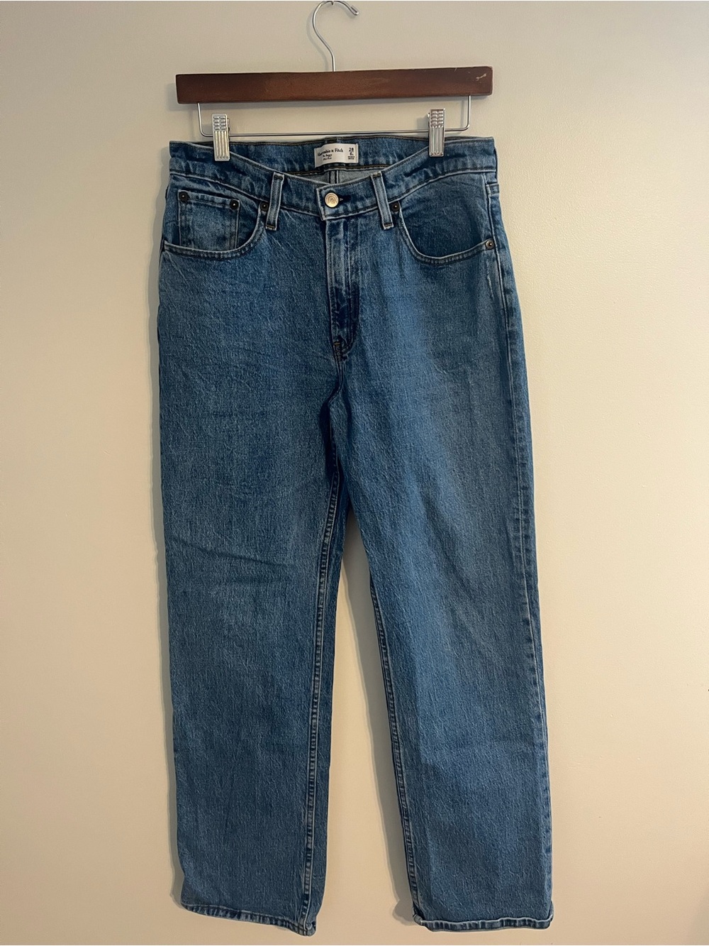 Men’s Abercrombie & Fitch Men's Baggy Mid Rise Blue Denim Jeans